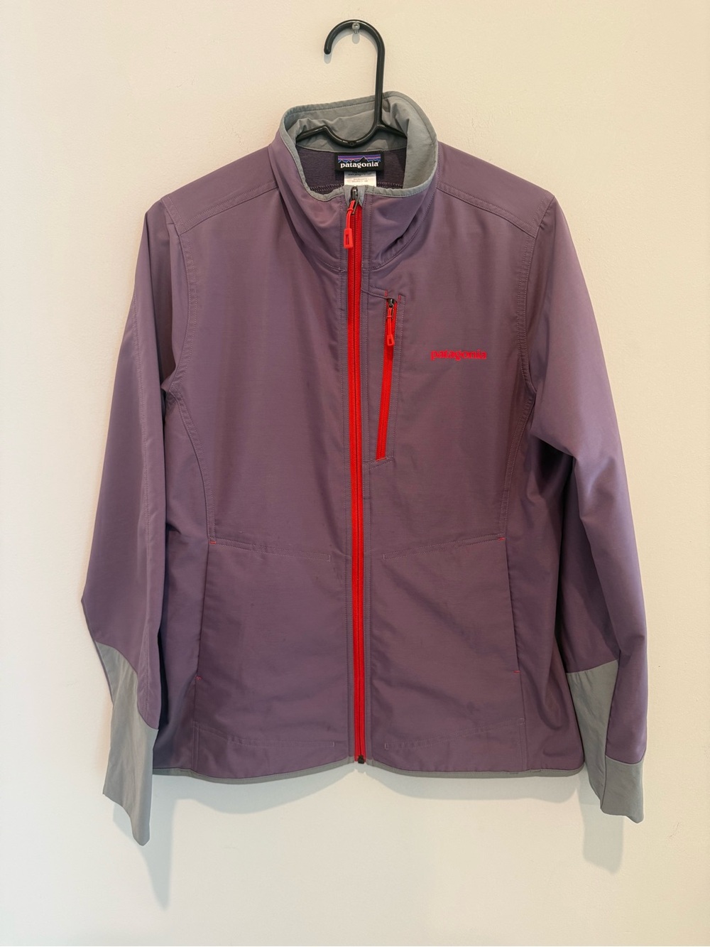Patagonia All Free Jacket Womens Size L Purple Red Gray Full Zip Polyester